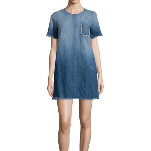 Current/Elliott Dresses & Skirts - Current/Elliott The Frayed Edge Shift Dress in Bombay Destroy Size 0